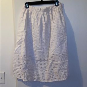 Zara Eyelet midi Skirt